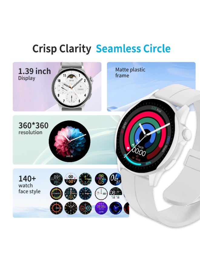 G-Tab GTR4 Smart Watch with Magnetic Strap, 1.39-Inch IPS Touch Display, Bluetooth Calling, Heart Rate & SpO₂ Monitoring, 23 Sports Modes, 1ATM Water Resistant, Android & iOS Compatible - Image 3